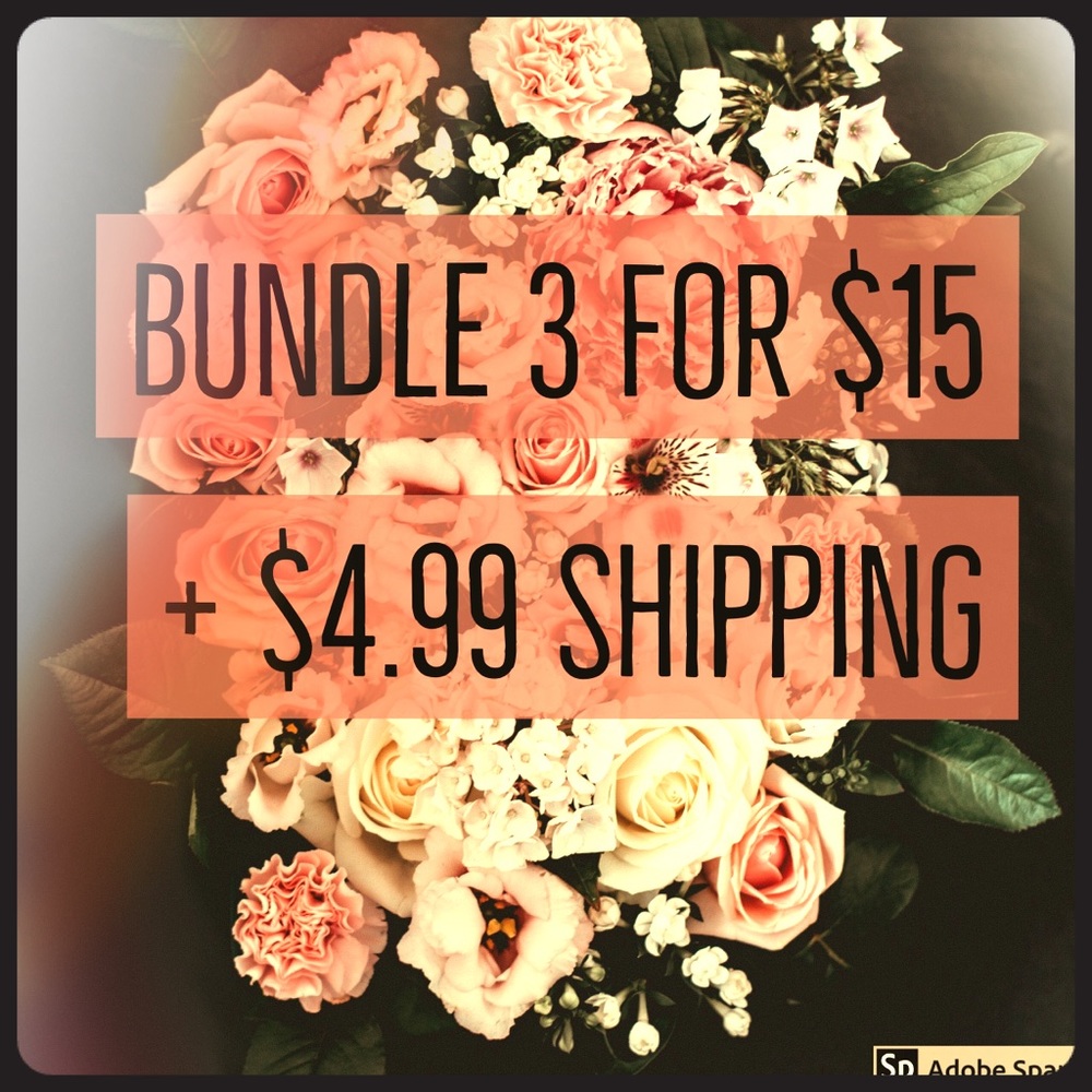 Bundle 3 Items for $15 + $4.99Discounted Shipping